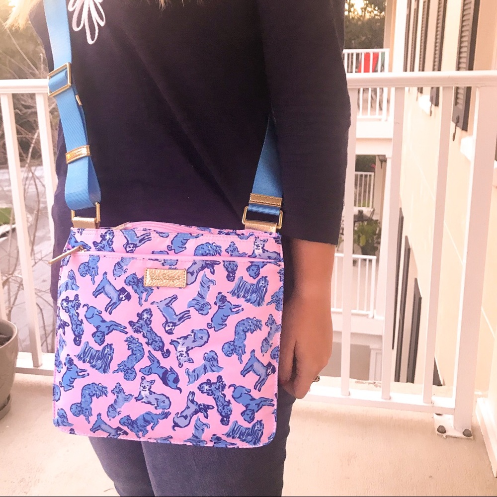Lilly Pulitzer Ruff Night Dog Crossbody Bag NWT